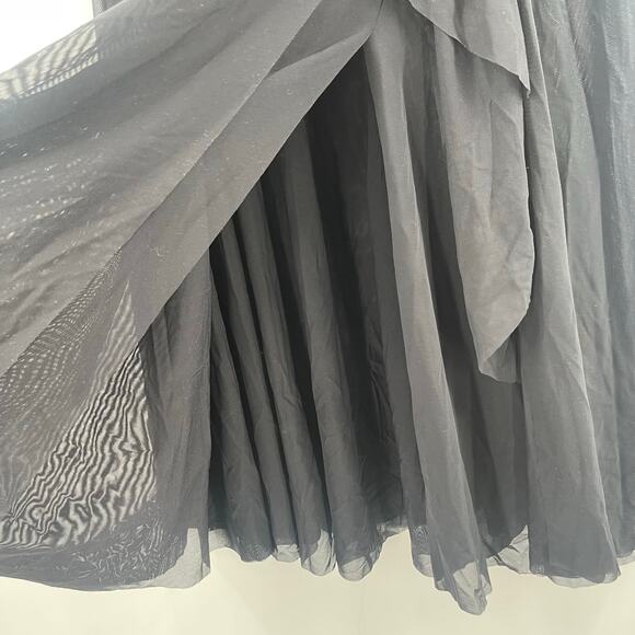 CARMEN MARC VALVO Swim Skirt Large Beach Cover-Up Sheer Slits Pull On Tie Waist - Picture 9 of 16